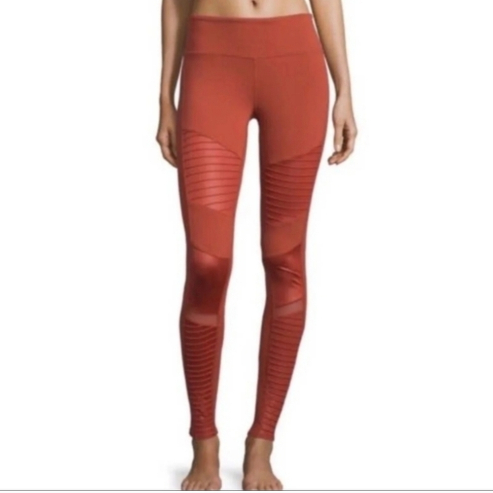 Alo Yoga Motto Leggings Rust Orange